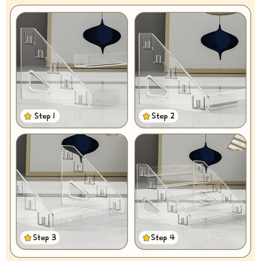 ชั้นวางเครื่องสำอางอะคริลิค 3/4/5/6/7 ชั้น สำหรับใส่เครื่องสำอางและวางโมเดลสินค้า แข็งแรง ทนทาน จัดระเบียบได้ดี