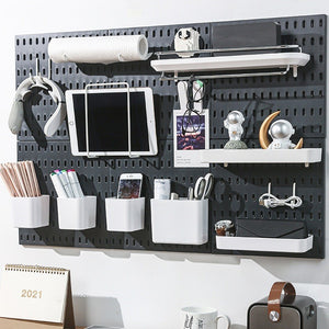 แผ่นวางของติดผนัง กระดานแขวนของ Pegboard แผ่นใหญ่ วางของมากขึ้น ใช้วางของใช้ ตกแต่งผนังได้