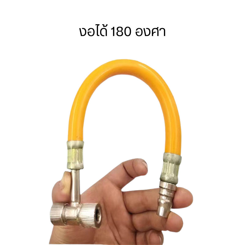 สายต่อเติมลม สายเติมลมสวมเร็ว หัวเติมลม คอปเปอร์ พร้อมสายยาว 30 ซม รองรับแรงดันได้ดี สำหรับรถยนต์ มอเตอร์ไซค์