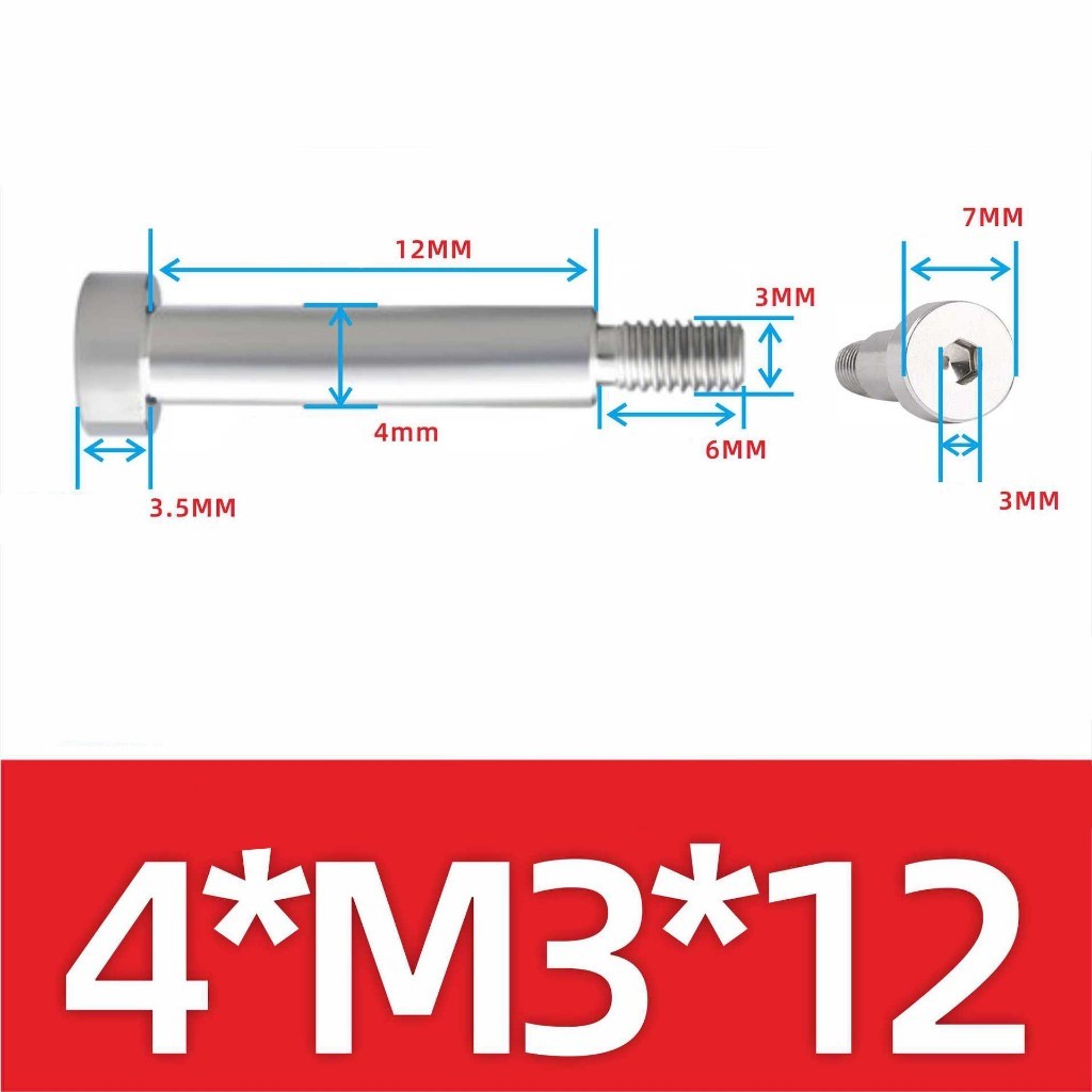 โชว์เดอร์โบลท์หัวจม สกรูไหล่ซ็อกเก็ตหกเหลี่ยม สเตนเลส 304 M3 M4 M5 M6 M8 M10 M12 น็อตสกรูโชว์เดอร์โบลท์