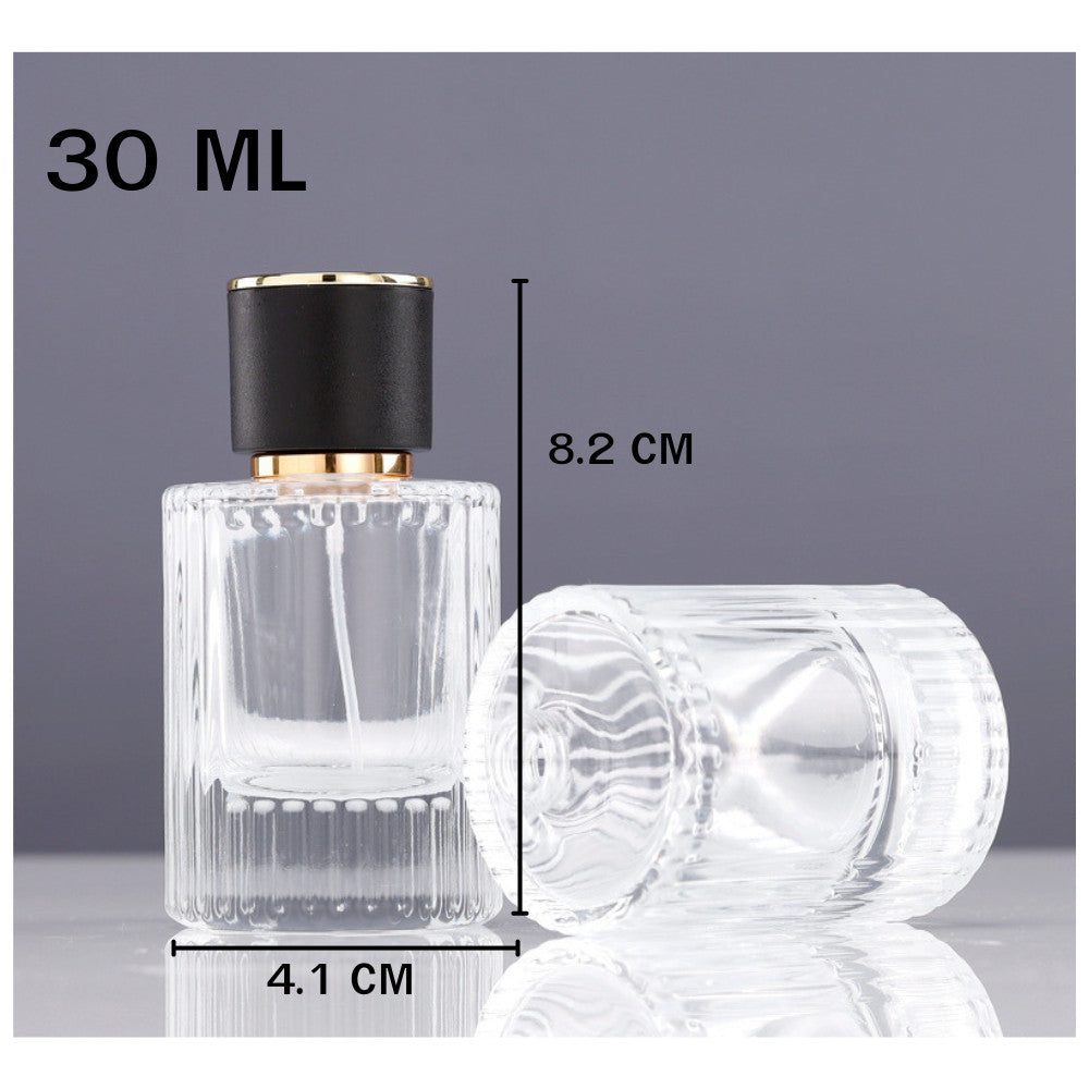 ขวดน้ำหอม (ขวดแก้ว) เรียบหรู  หัวสเปรย์ ปริมาณบรรจุ 10/30/50ML