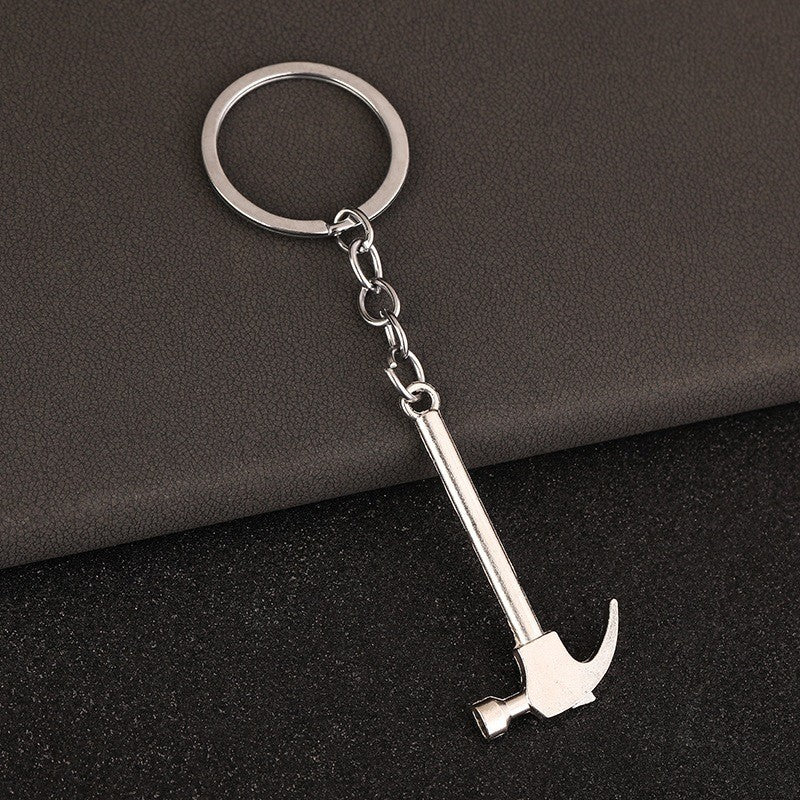 พวงกุญแจผู้ชายแบบพกพา Mini Utility กระเป๋ากระเป๋ารถกุญแจแหวน Clasp ไม้บรรทัดค้อนประแจกรรไกรขวานเลื่อย Vernier