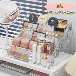 ชั้นวางเครื่องสำอางอะคริลิค 3/4/5/6/7 ชั้น สำหรับใส่เครื่องสำอางและวางโมเดลสินค้า แข็งแรง ทนทาน จัดระเบียบได้ดี