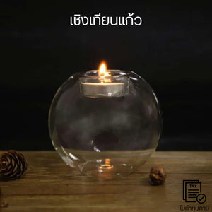 เชิงเทียนแก้ว ทำจากวัสดุแก้วคุณภาพดีมีความมั่นคงเชิงเทียนกลมคลาสสิกเหมาะสำหรับอาหารค่ำใต้แสงเทียนห้องนอนของตกแต่งบ้าน