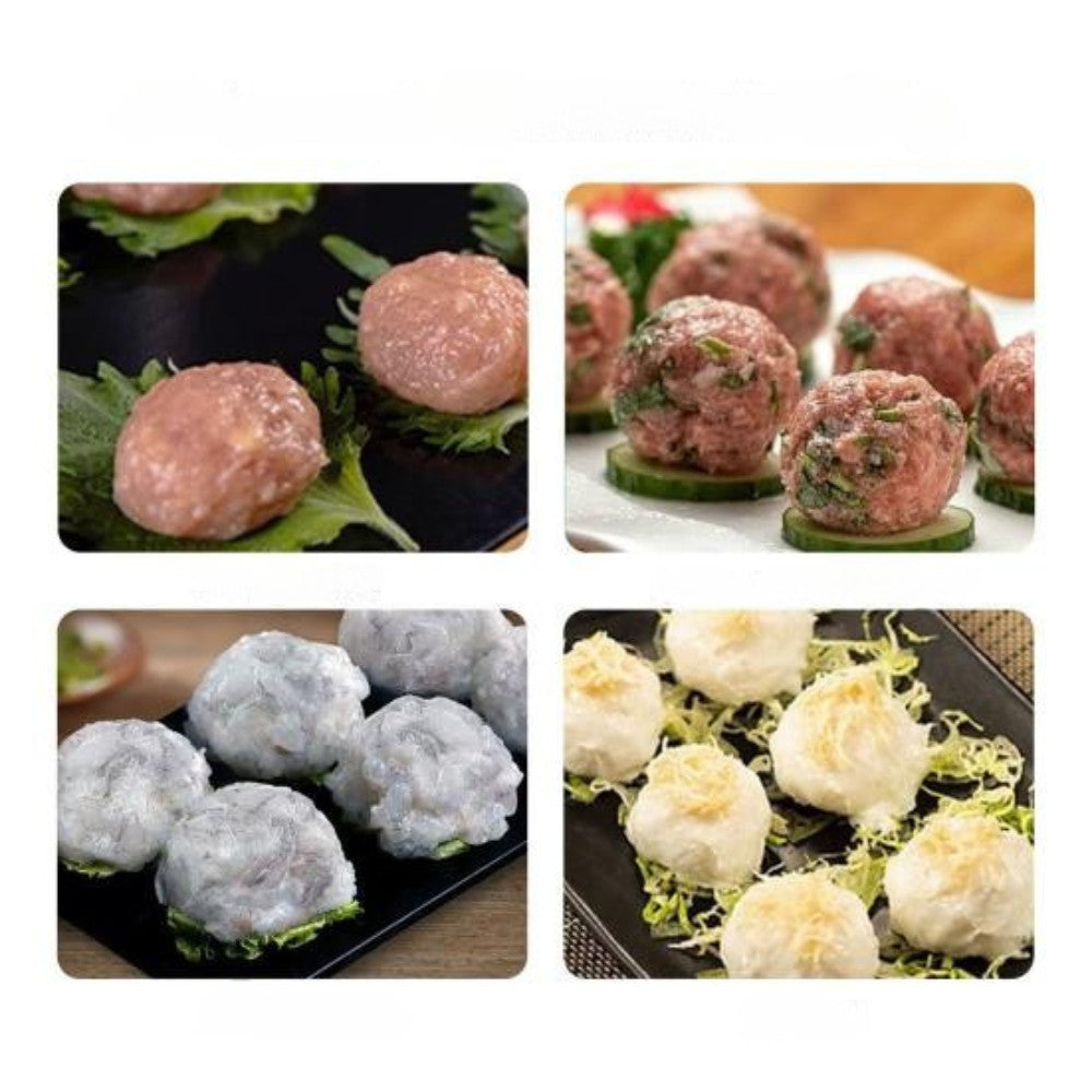 อุปกรณ์ปั้นลูกชิ้น เครื่องกดขึ้นรูปลูกชิ้น/หมูเด้ง แบบใช้มือกด ผลิตจาก สแตนเลส เหมาะสำหรับทำลูกชิ้นเนื้อเด้งๆ ด้วยมือ