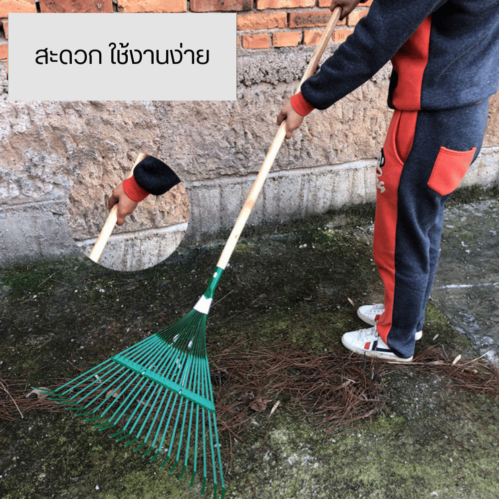 หัวคราด หัวคราดไม้พุ่มสวน คราดใบไม้ในดิน ทำความสะอาดใบ คราดเปลี่ยนหัวคราดสำหรับสนามหญ้า คราดลวด คราดหญ้า ด้ามไม้
