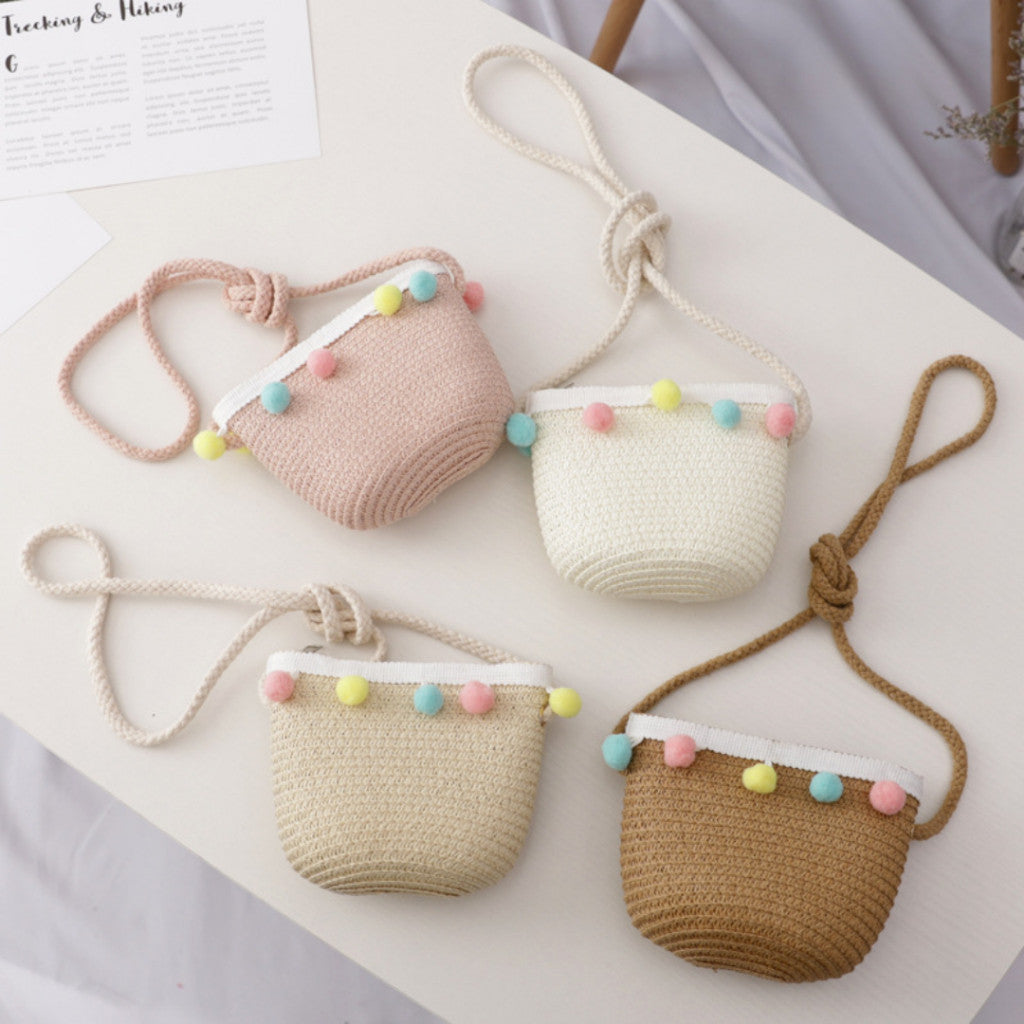 หมวกฟาง กระเป๋าฟาง หมวกกกันแดด หมวกเด็ก หมวกเดินเล่นชายหาด หมวกถักฟาง Baby Girl Hat