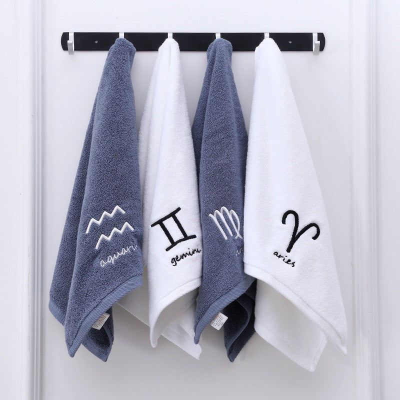 ผ้าขนหนู ผ้าเช็ดหน้า 12ราศี cotton ประจำราศีสิริมงคล ผ้าเช็ดผม Zodiac ขนาด 35 x 75 cm