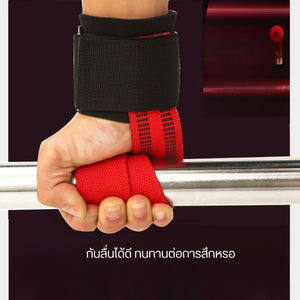 สายรัดยกน้ำหนักพร้อมซัพพอร์ตข้อมือ  กันลื่นสำหรับออกกำลังกาย ฝึกความแข็งแรง ฟิตเนส วิ่ง การฝึกบาร์เดี่ยว และโยคะ  เป็นต้