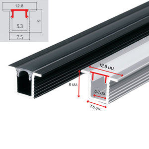 รางอลูมิเนียมสำหรับ LED รางอลูมิเนียม อลูมิเนียมเชิงเส้นแถบแสงแข็ง ช่องกระจายแสง LED โปรไฟล์อลูมิเนียม
