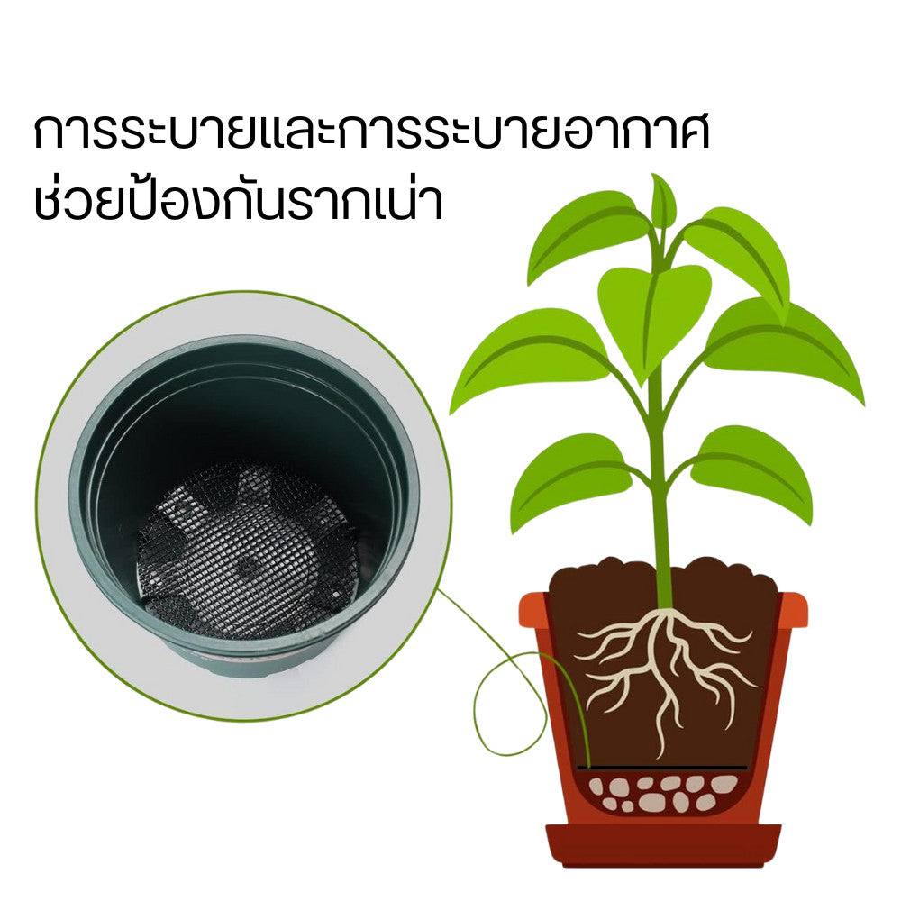แผ่นตาข่ายสำหรับรูกระถางต้นไม้ ทรงสี่เหลี่ยม ทรงกลม แผ่นตาข่ายสำหรับรองกระถางต้นไม้ ระบายน้ำและอากาศได้ดี