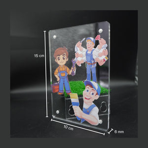 กรอบรูปโมเดิร์น (หนา 6mm.) กรอบรูปอะคริลิค กรอบรูปสไตล์เกาหลี กรอบตกแต่งบ้าน