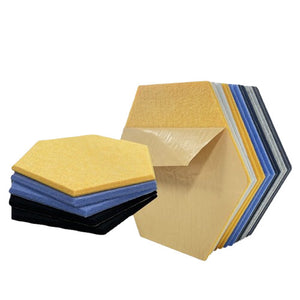 แผ่นกันเสียง แผ่นซับเสียง (ราคาต่อ1ชิ้น) ดูดซับเสียง มีกาวในตัว Acoustic Foam ทรงหกเหลี่ยม 30*26cm สําหรับติดผนัง