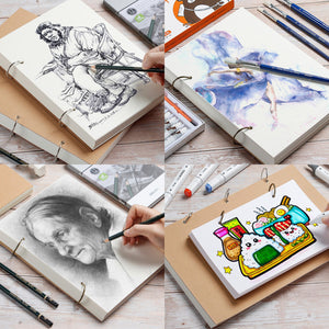 สมุดวาดภาพสำหรับศิลปิน กระดาษหนาไม่ซึม รองรับสีไม้ สีไม้ระบายน้ำ ปากกา Marker ใช้ได้หลากหลาย