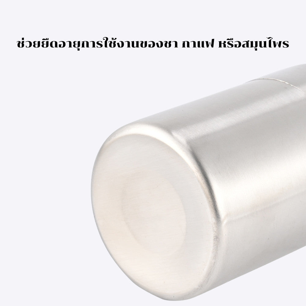 กระปุกชาแบบสแตนเลสเกรดอาหาร ปิดสนิท กันอากาศ เก็บกลิ่นชาและกาแฟได้นาน ดีไซน์เรียบหรู ใช้งานสะดวก