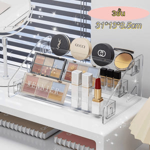 ชั้นวางเครื่องสำอางอะคริลิค 3/4/5/6/7 ชั้น สำหรับใส่เครื่องสำอางและวางโมเดลสินค้า แข็งแรง ทนทาน จัดระเบียบได้ดี