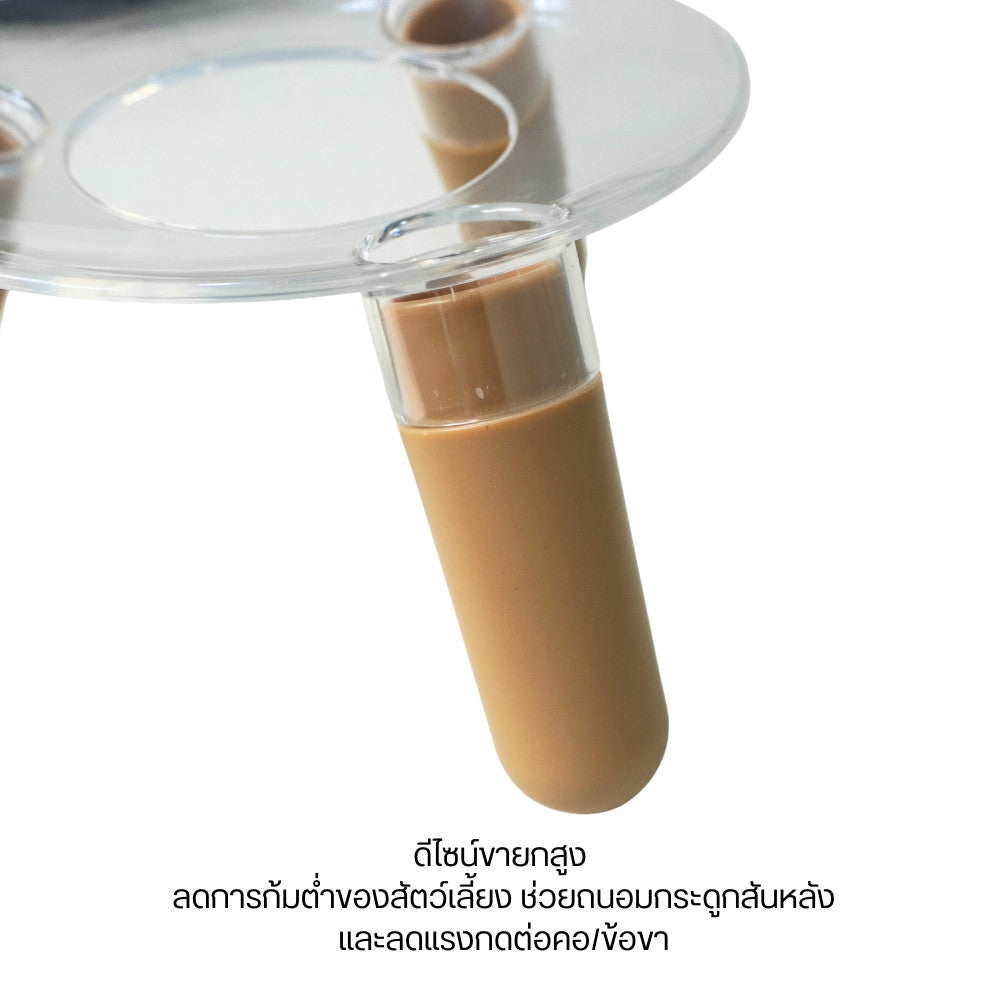 ถ้วยใส่อาหารสัตว์เลี้ยงอะคริลิคใส แข็งแรงทนทานไม่แตกง่าย มองเห็นอาหาร/น้ำได้ชัดเจนดีไซน์ยกสูงทำความสะอาดง่ายได้ทั้งอาหาร