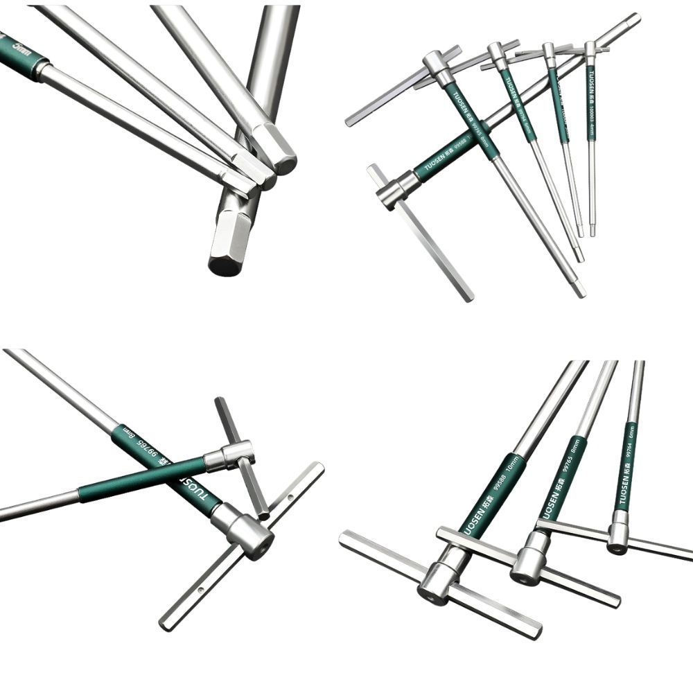 บล็อกตัวทีหกเหลี่ยม T-Handle Hex Key ประแจตัวที ก้านเลื่อน ปรับได้ 3 ระดับ ขันน็อตหกเหลี่ยม แรงบิดสูง ใช้งานแบบ T และ L