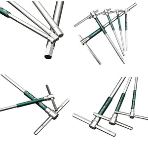 บล็อกตัวทีหกเหลี่ยม T-Handle Hex Key ประแจตัวที ก้านเลื่อน ปรับได้ 3 ระดับ ขันน็อตหกเหลี่ยม แรงบิดสูง ใช้งานแบบ T และ L