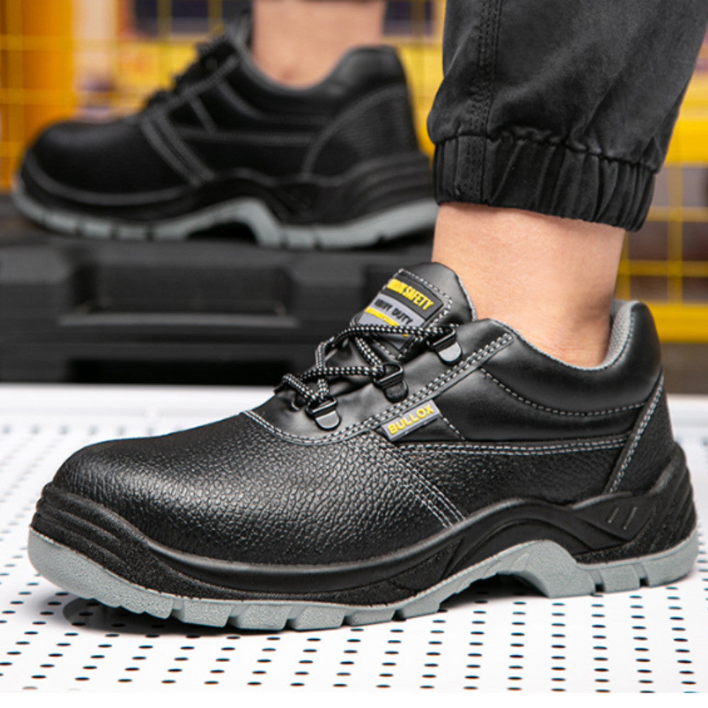 รองเท้าเซฟตี้ (Safety Shoes) หัวเหล็ก กันกระแทก กันลื่น หนัง PU ทนทาน ใส่ทำงานไซต์ก่อสร้าง งานช่าง