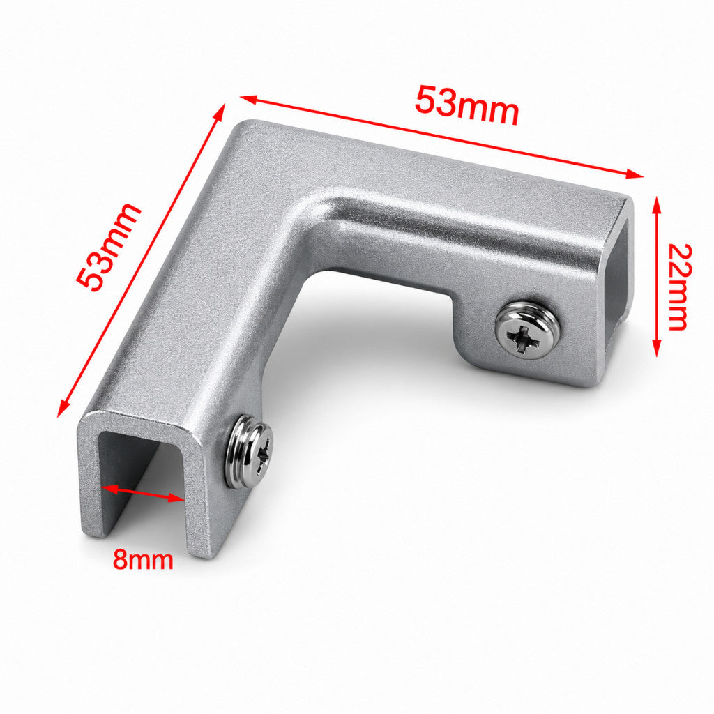 คลิปหนีบกระจกอลูมิเนียม แคลมป์ยึดกระจก Glass Clamp ตัว L ตัว T ตัว X สำหรับกระจกกั้นห้อง ชั้นวางกระจก ตู้โชว์ แข็งแรง