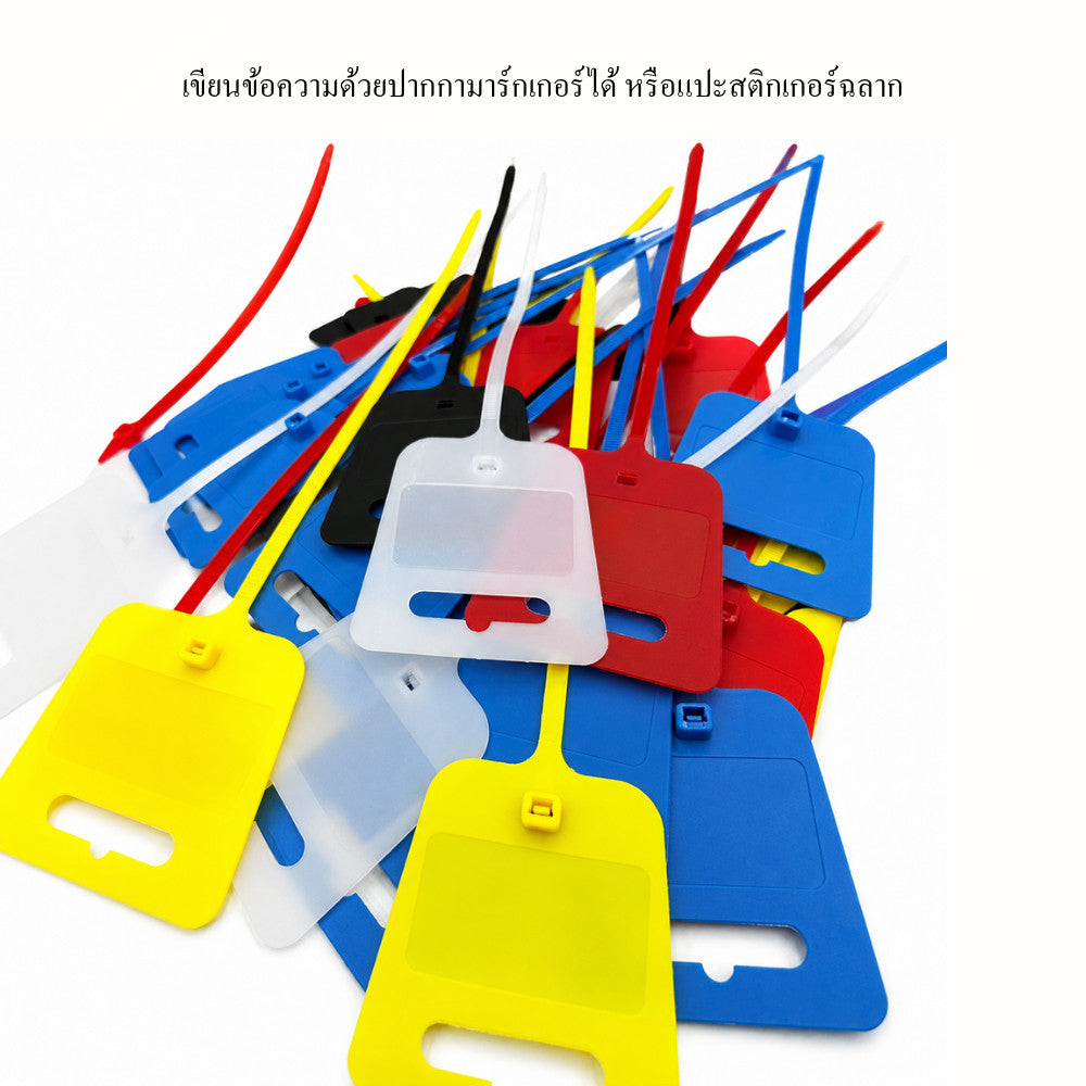เคเบิ้ลไทป้ายแท็ก ป้ายติดสายไฟ Cable Marker Tie ป้ายระบุชื่อสายไฟ สาย LAN สายเน็ต เขียนข้อความได้ สำหรับตู้คอนโทรล