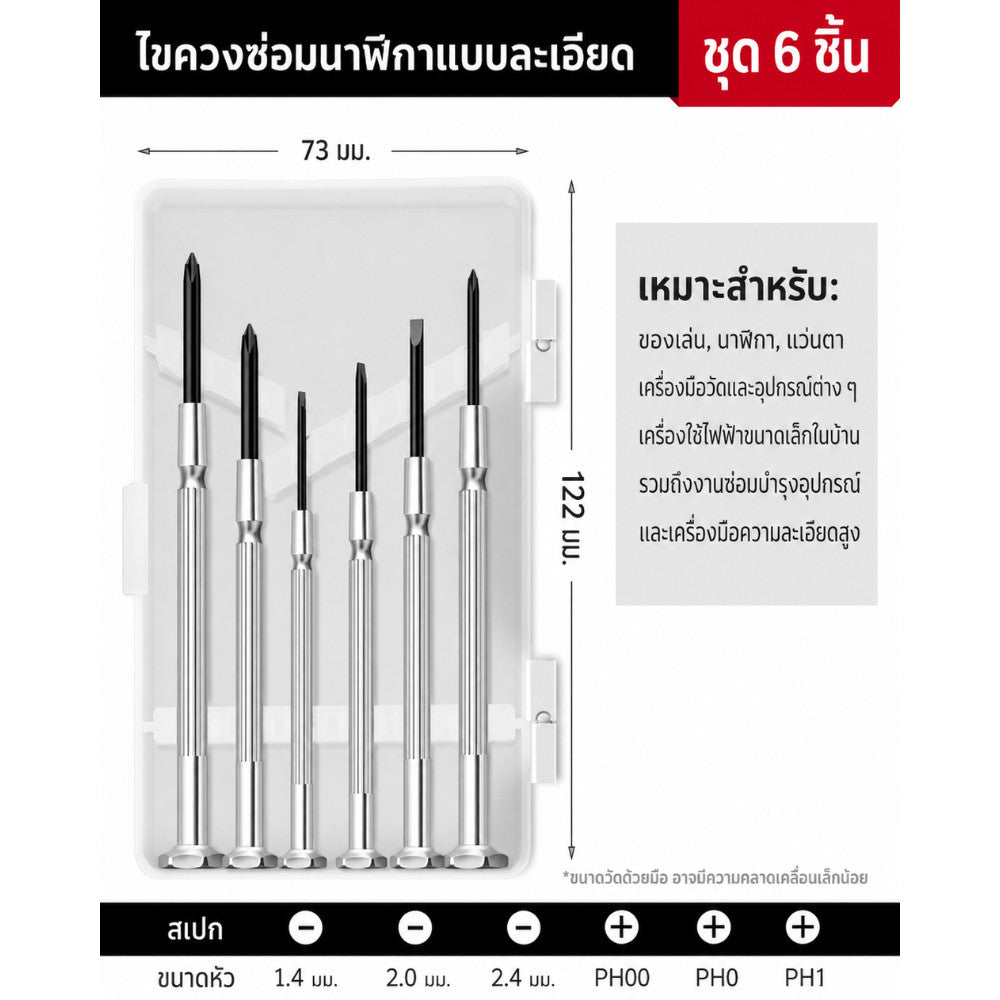 ชุดสกรูเครื่อง พร้อมกล่อง สำหรับซ่อมมือถือ แว่นตา นาฬิกา แบบบรรจุกล่อง พร้อมไขควง เหล็กแข็งแรง