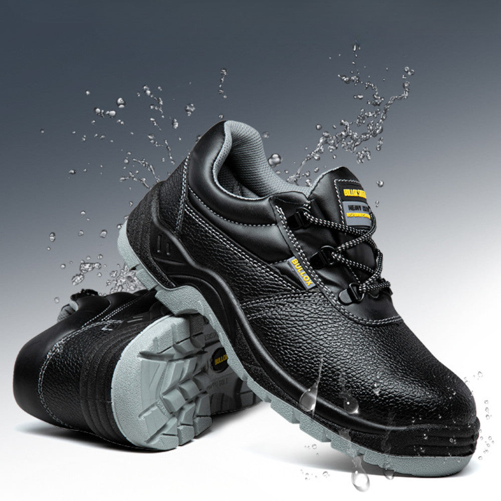 รองเท้าเซฟตี้ (Safety Shoes) หัวเหล็ก กันกระแทก กันลื่น หนัง PU ทนทาน ใส่ทำงานไซต์ก่อสร้าง งานช่าง
