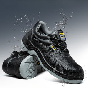 รองเท้าเซฟตี้ (Safety Shoes) หัวเหล็ก กันกระแทก กันลื่น หนัง PU ทนทาน ใส่ทำงานไซต์ก่อสร้าง งานช่าง