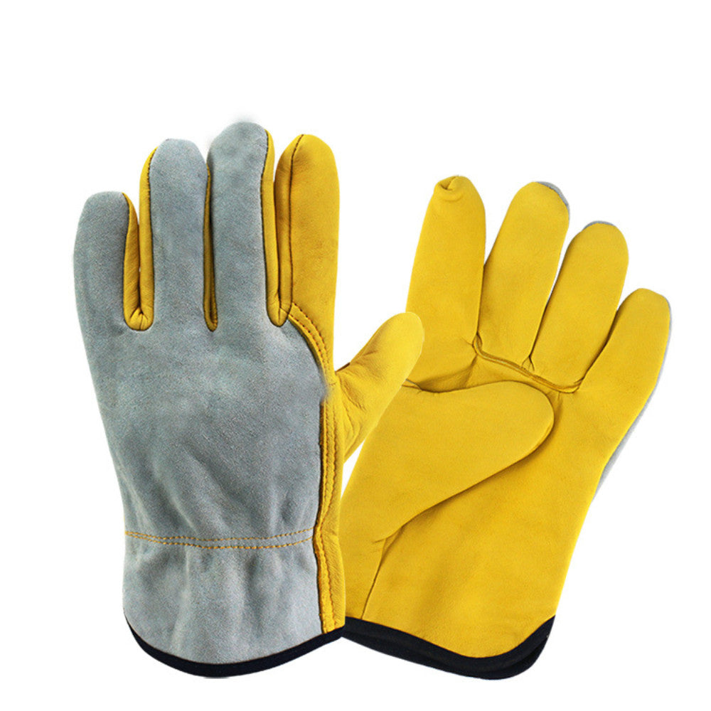 ถุงมือหนังกลับ งานเชื่อม กันความร้อน ถุงมืองานช่าง หนังแท้ ทนทาน กันบาด กันสะเก็ดไฟ งานเหล็ก งานเชื่อม