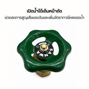 SANWA ประตูน้ำทองเหลืองแท้ วาล์วน้ำเกลียวใน คุณภาพมาตรฐาน เปิดปิดน้ำลื่นไหล ทนแรงดันสูง ไม่รั่วซึม เหมาะสำหรับงานประปา