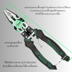 คีมอเนกประสงค์  คีมปากจิ้งจก คีมปากแหลม คีมตัดเฉียง คีมช่างไฟ ตัดลวด ปอกสายไฟ งานช่างไฟฟ้า