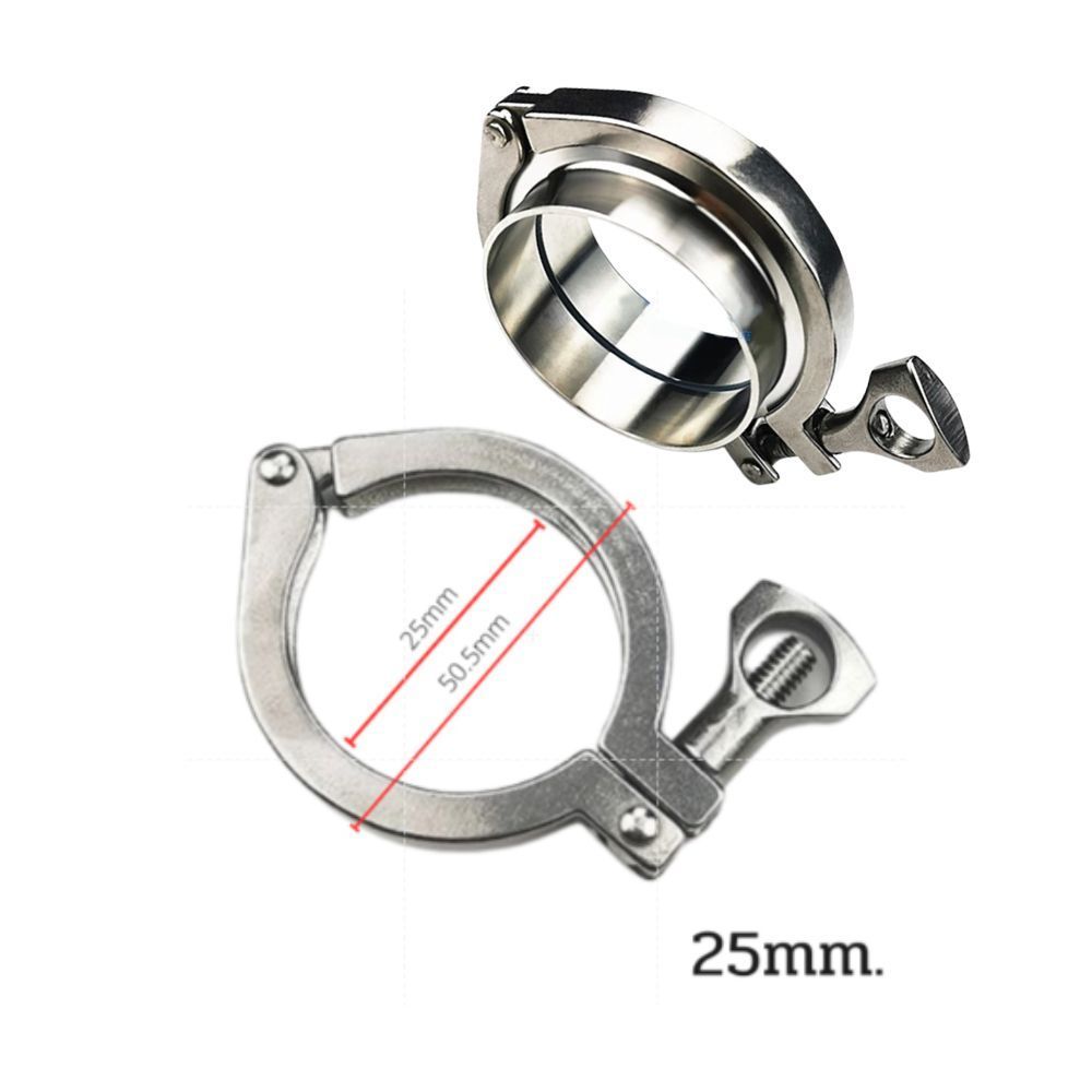 ชุดข้อต่อเฟอรูล Tri Clamp Ferrule OD ss304(1ชิ้น) ท่อเชื่อม+ Tri Clover Clamp พร้อมแคลมป์ยึด + ปะเก็นซิลิโคน