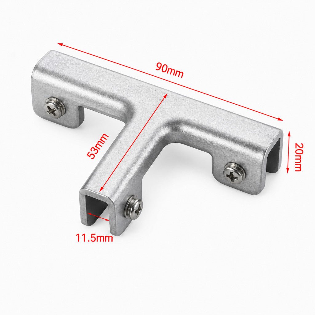 คลิปหนีบกระจกอลูมิเนียม แคลมป์ยึดกระจก Glass Clamp ตัว L ตัว T ตัว X สำหรับกระจกกั้นห้อง ชั้นวางกระจก ตู้โชว์ แข็งแรง