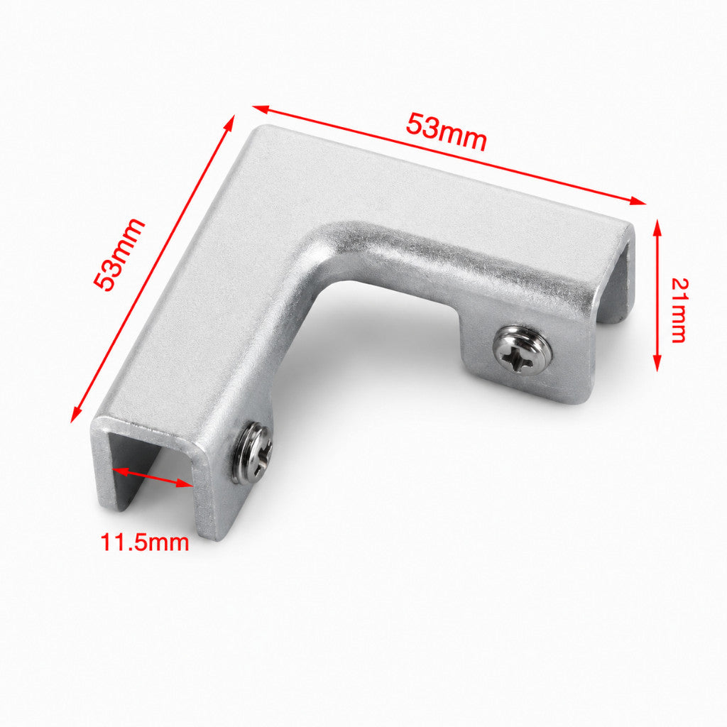 คลิปหนีบกระจกอลูมิเนียม แคลมป์ยึดกระจก Glass Clamp ตัว L ตัว T ตัว X สำหรับกระจกกั้นห้อง ชั้นวางกระจก ตู้โชว์ แข็งแรง