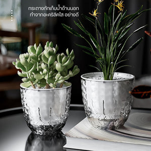 กระถางต้นไม้ระบบดูดซึมน้ำอัตโนมัติพร้อมเชือกดูดซับน้ำดีไซน์ 2 ชั้นต้นไม้โตไว สุขภาพดี ดูแลง่าย ไม่ต้องคอยเฝ้ารดน้ำ