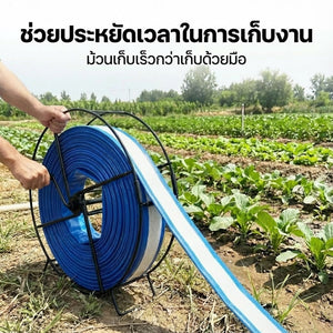 ล้อพันสายวัดน้ำการเกษตร แบบมือหมุน โครงเหล็กแข็งแรง ใช้กับสาย PE สายยาง รดน้ำสวน ฟาร์ม งานเกษตร
