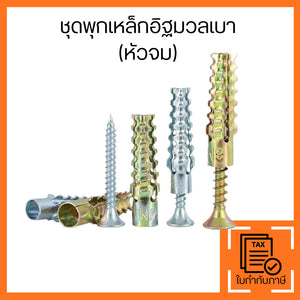 ชุดพุกเหล็กอิฐมวลเบา พุกสำหรับอิฐมวลเบา พุก+สกรู พุกโลหะ พุกโลหะยึดผนัง (ชุด10ชิ้น) แรงยึดเกาะสูง