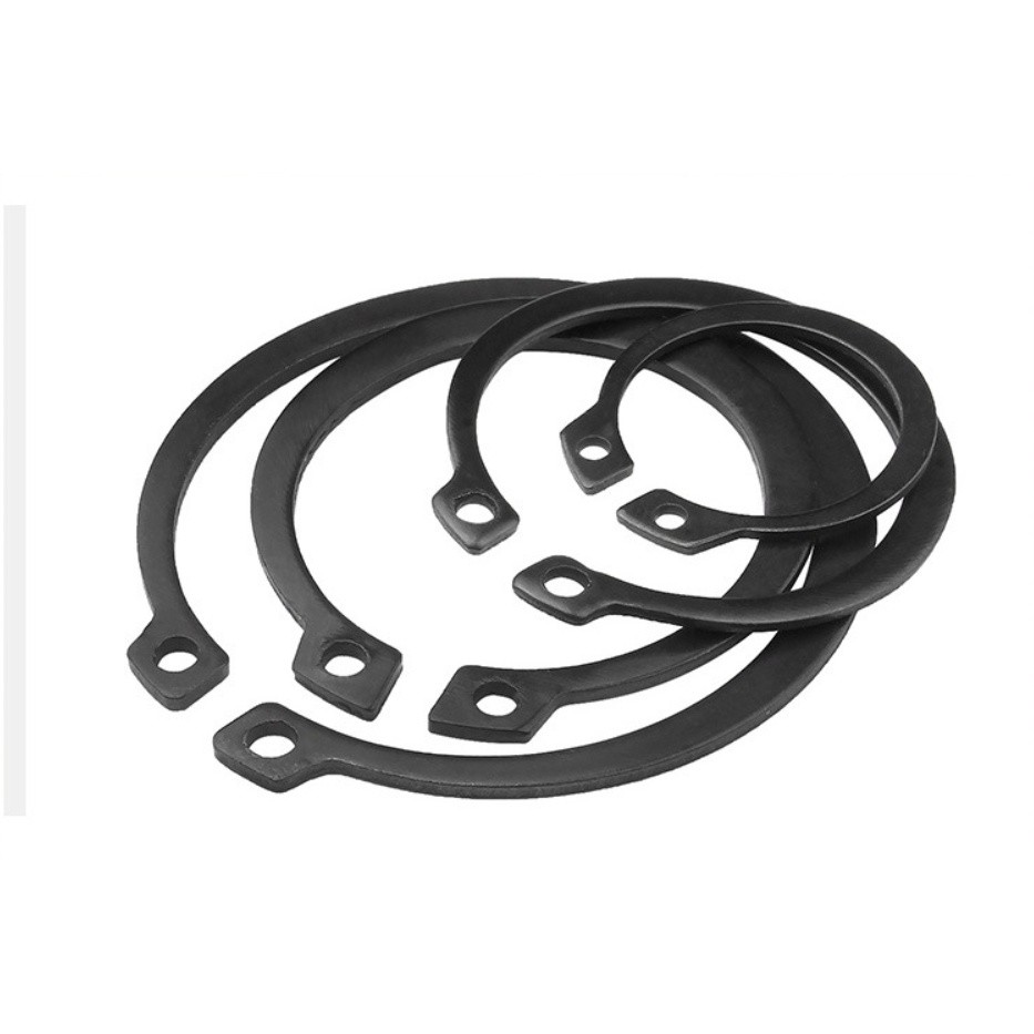แหวนล็อคนอก เหล็กชุบดำ(10ตัว/แพ็ค) แหวนล็อคเพลา External Circlips Retaining Ring - Image 7