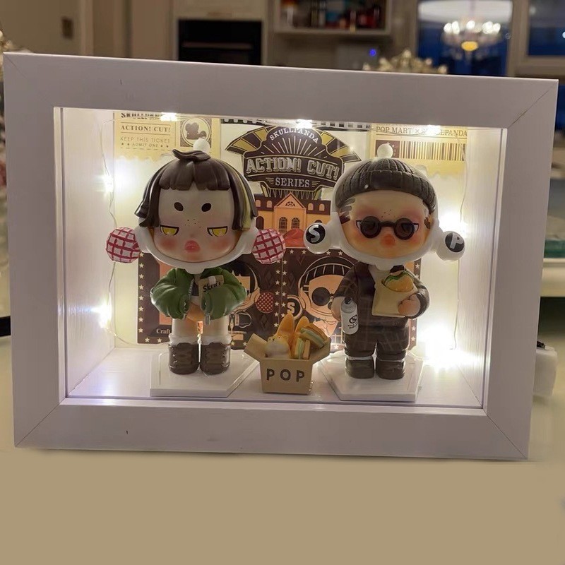 กล่องไม้ สามมิติ สําหรับโชว์โมเดลตุ๊กตา ฟิกเกอร์ diy กรอบรูปป๊อปมาร์ท สําหรับตกแต่งบ้าน - Image 3