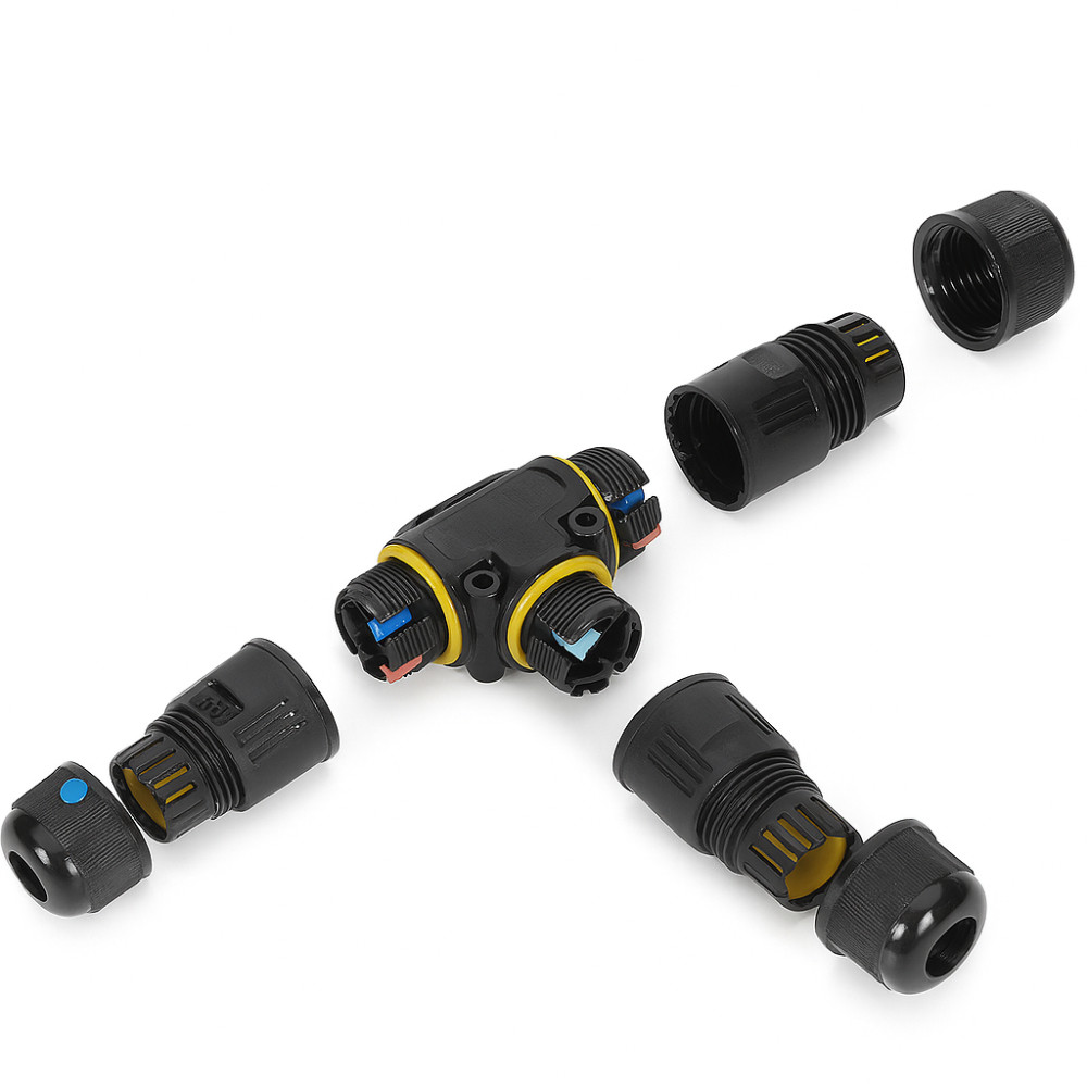 ข้อต่อสายไฟกันน้ำT Connector แบบ 3 ทางสำหรับงานไฟฟ้ากลางแจ้ง งานติดตั้งระบบไฟฟ้า กันน้ำระดับ IP68 ทนแรงดันและความร้อนสูง - Image 5