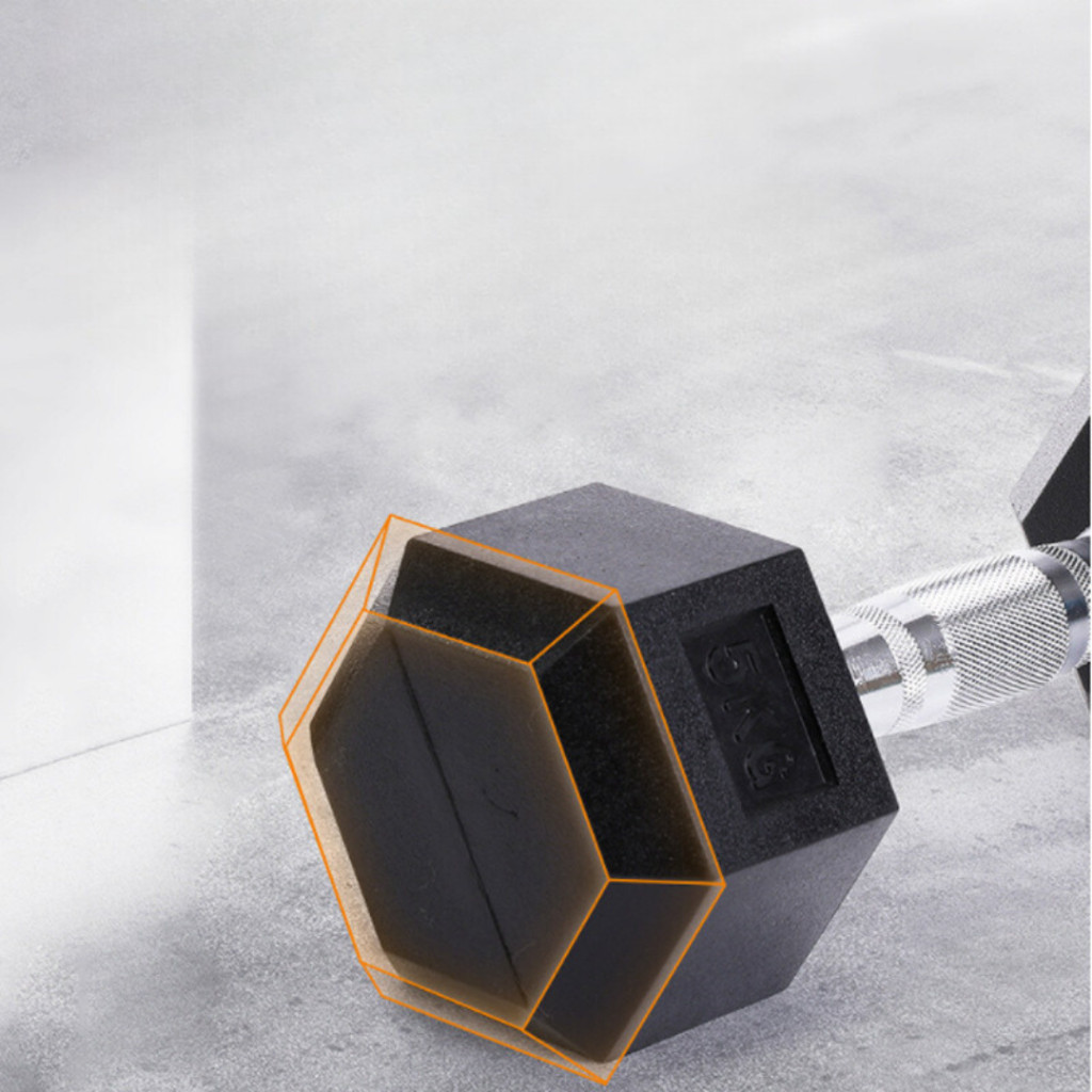 ดัมเบล ดัมเบลยาง ดัมเบลหกเหลี่ยม ยกน้ําหนัก สร้างกล้ามเนื้อ ยกน้ําหนัก Dumbell ดัมเบลหัวยางหกเหลี่ยม 2.5/5/12.5KG - Image 4
