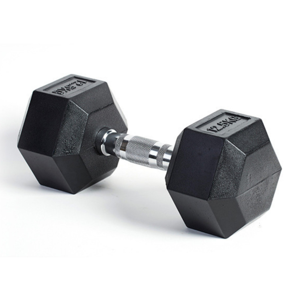 ดัมเบล ดัมเบลยาง ดัมเบลหกเหลี่ยม ยกน้ําหนัก สร้างกล้ามเนื้อ ยกน้ําหนัก Dumbell ดัมเบลหัวยางหกเหลี่ยม 2.5/5/12.5KG - Image 2
