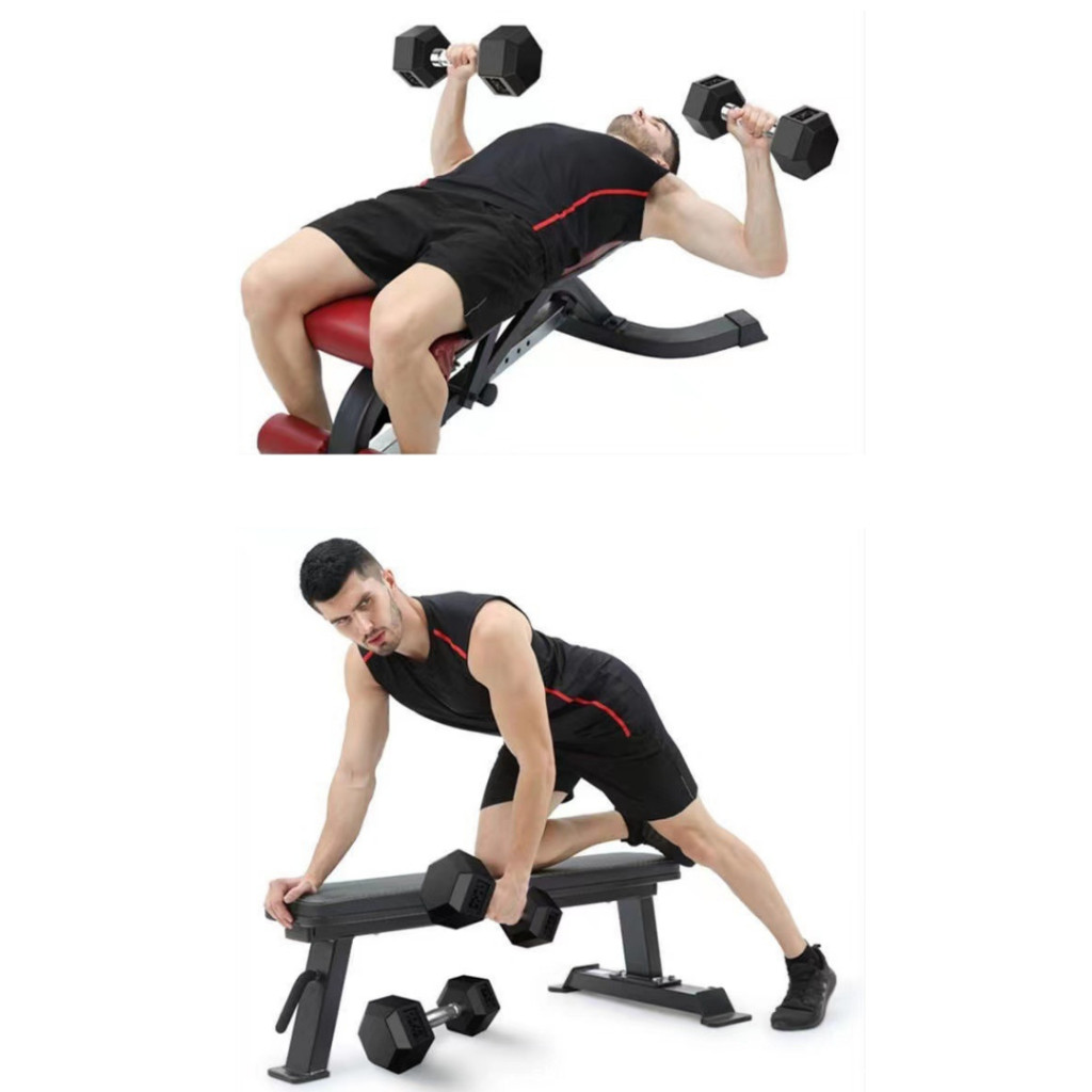 ดัมเบล ดัมเบลยาง ดัมเบลหกเหลี่ยม ยกน้ําหนัก สร้างกล้ามเนื้อ ยกน้ําหนัก Dumbell ดัมเบลหัวยางหกเหลี่ยม 2.5/5/12.5KG - Image 6