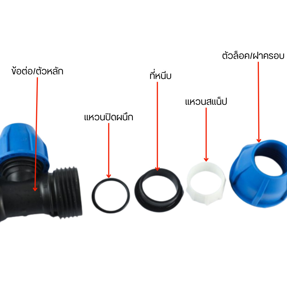 ข้อต่อสามทางข้อต่อท่อ PE/ท่อน้ำด่วนแบบควิกปลดเร็วใช้งานง่ายเพียงหมุน–เสียบ–ล็อก แข็งแรง ทนแดด ทนแรงดันเหมาะกับงานระบบน้ำ - Image 3