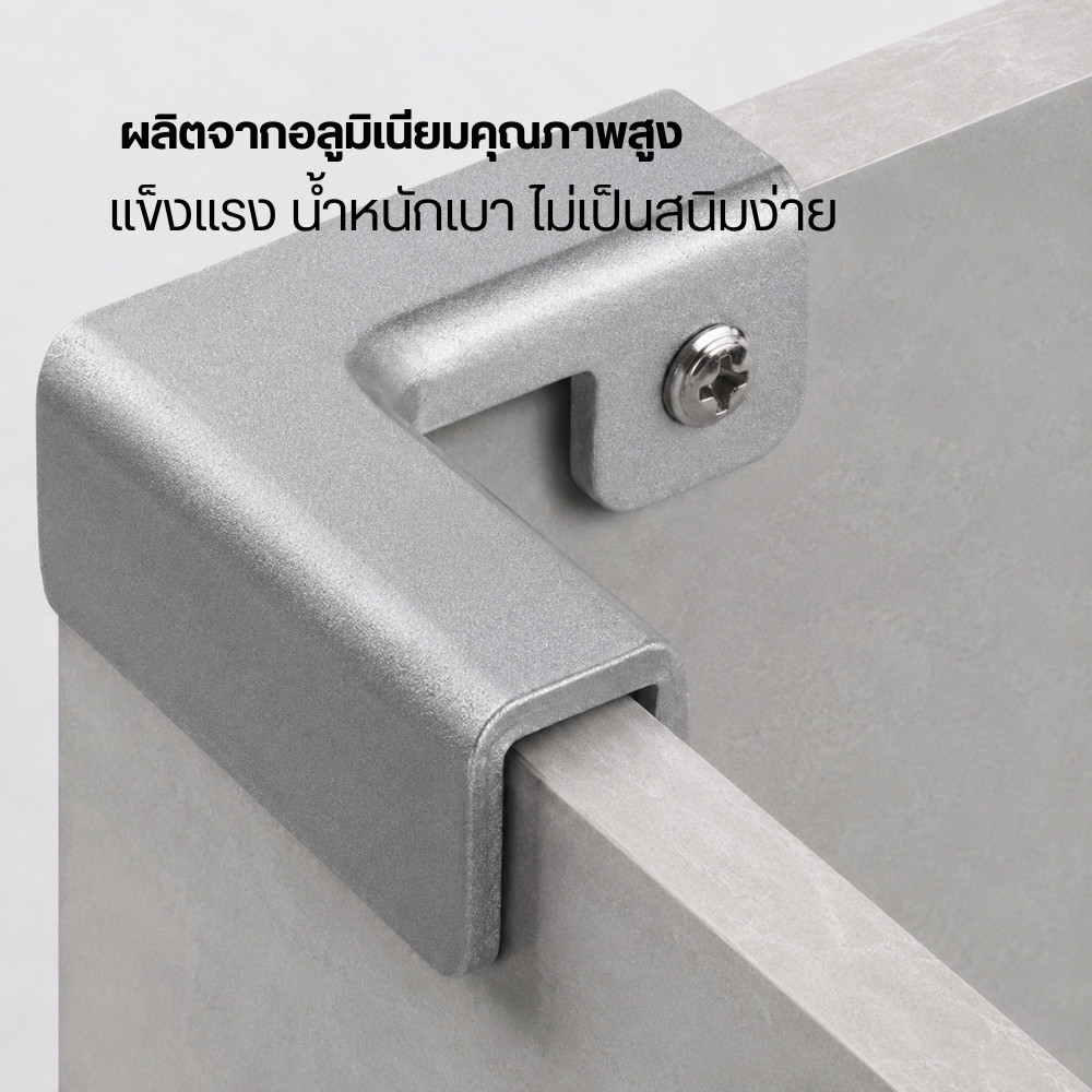 คลิปหนีบกระจกอลูมิเนียม แคลมป์ยึดกระจก Glass Clamp ตัว L ตัว T ตัว X สำหรับกระจกกั้นห้อง ชั้นวางกระจก ตู้โชว์ แข็งแรง - Image 2