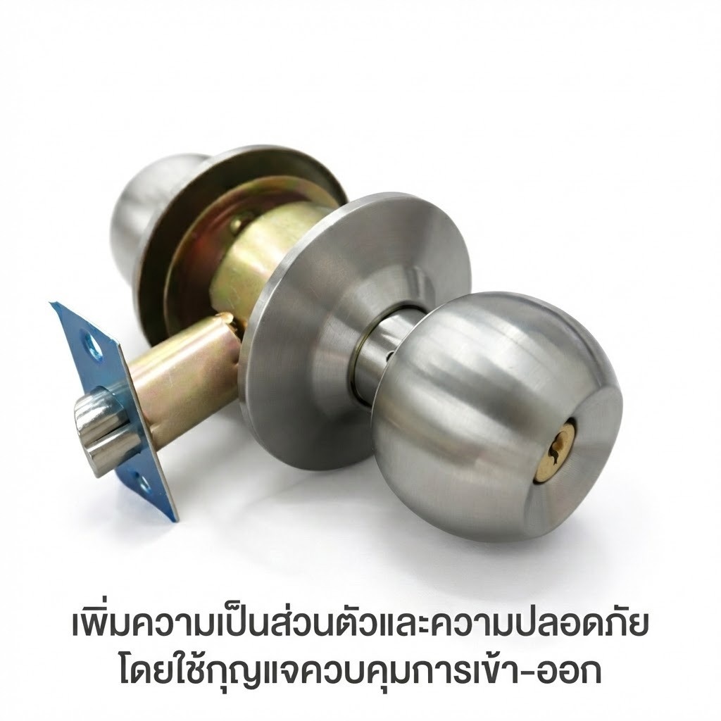 ลูกบิดประตูสแตนเลส กันสนิม แข็งแรง หมุนลื่น ติดตั้งง่าย ใช้ได้กับประตูบ้าน ห้องนอน สำนักงาน อายุการใช้งานยาวนาน - Image 3
