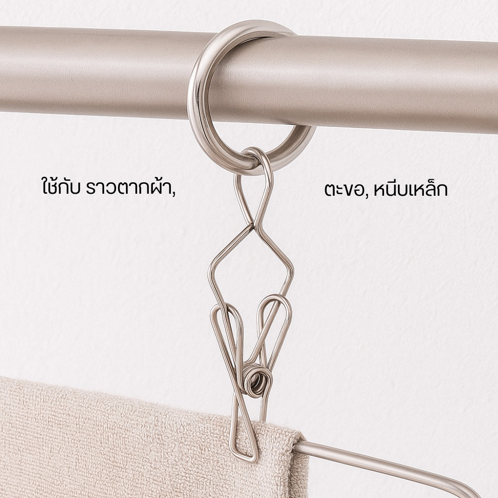 ห่วงเหล็กเกรดดี แข็งแรงทนแรงดึงรับน้ำหนักได้ดี ทำห่วงคล้องกระเป๋า ห่วงพวงกุญแจใช้กับ ราวตากผ้า ตะขอ ใช้ได้หลายประเภท - Image 3