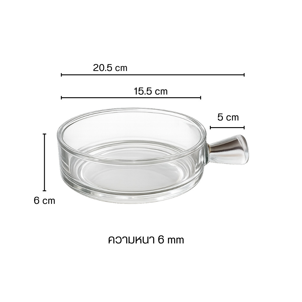 ชามแก้วทนความร้อน มีหูจับ เข้าเตาอบและไมโครเวฟได้ | Glass Baking Bowl ถือหรือยกใช้งานได้สะดวก - Image 7