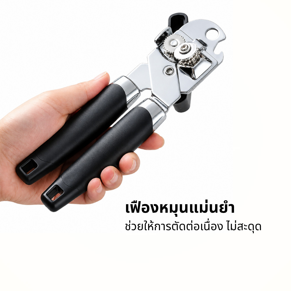 ที่เปิดกระป๋องสแตนเลส ด้ามจับถนัดมือ เปิดง่าย แข็งแรงทนทาน เปิดฝากระป๋องและฝาขวด ใช้งานสะดวก - Image 2